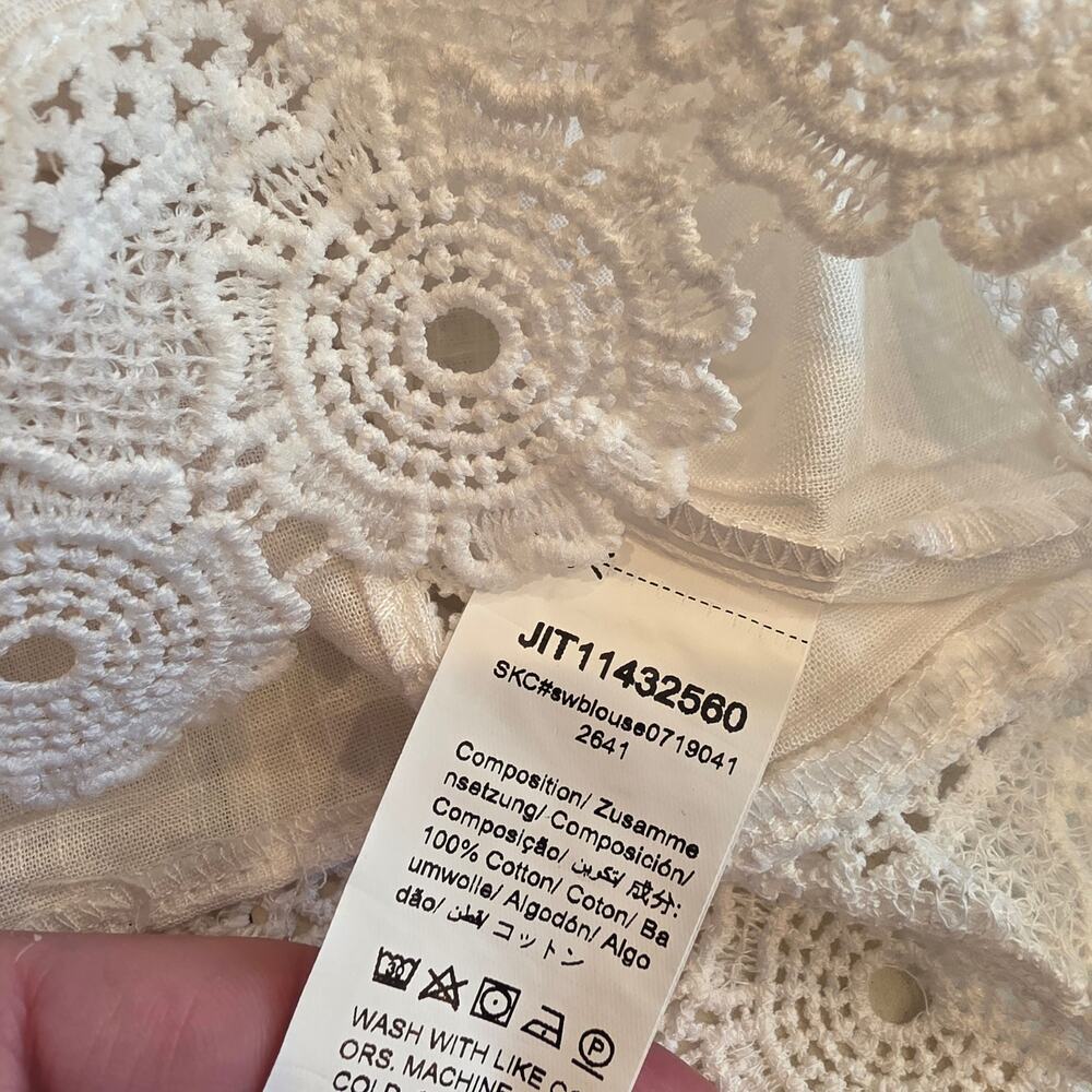 Shein - a folkore, ethnic cotton floral top sz M - Picture 5 of 5